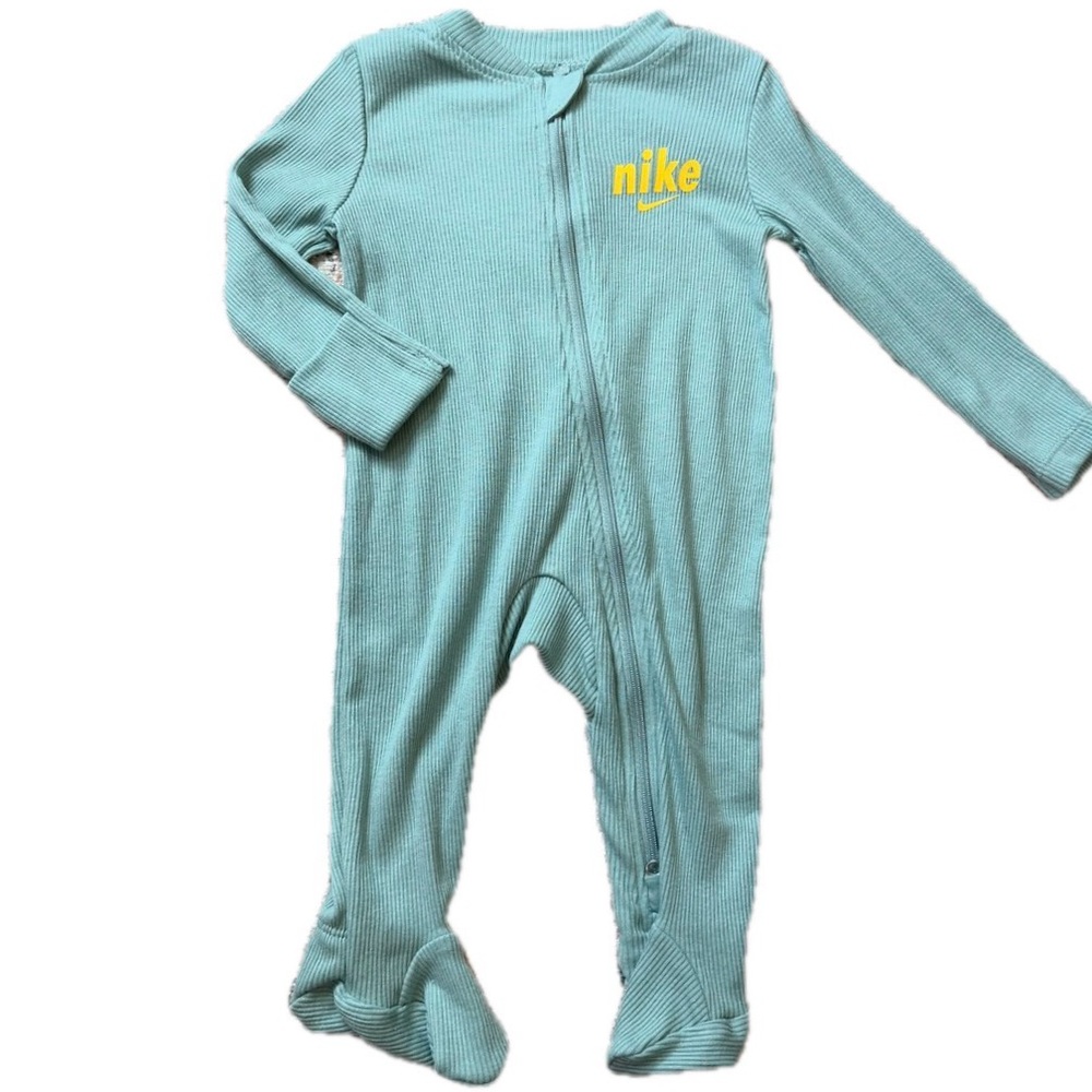 Nike Newborn Baby Ribbed Footed Coverall Romper in Seafoam Green Infant 3m NWT